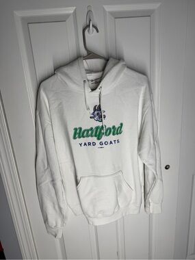 Hartford Yard Goats Logo White Men's Hoodie